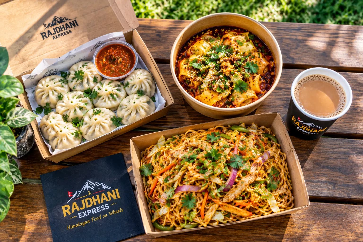 Fresh takeaway meal box from Rajdhani Express Food Truck