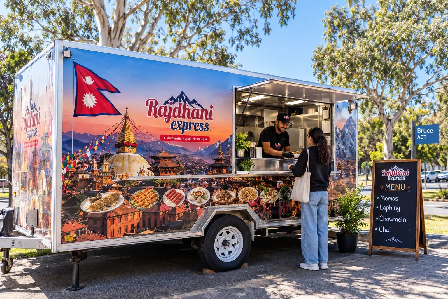 Rajdhani Express Food Truck parked on Thynne Street in Bruce ACT